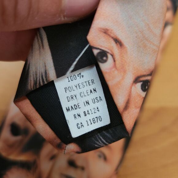 Wally Wear Vintage 90s Three Stooges Faces Collage All Over Mens Neck Tie 1997 - Picture 4 of 7